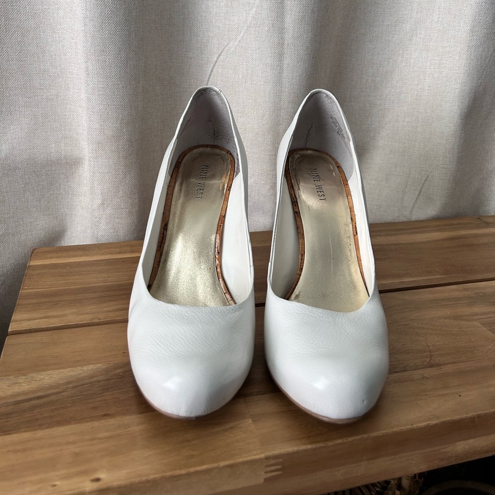 Nine West Classic White Heels